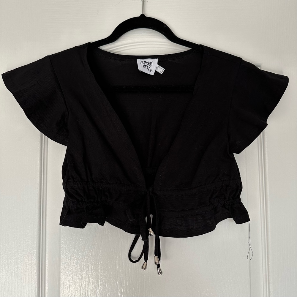 NWOT Princess Polly US 0 Jamison Reid Crop Top Black